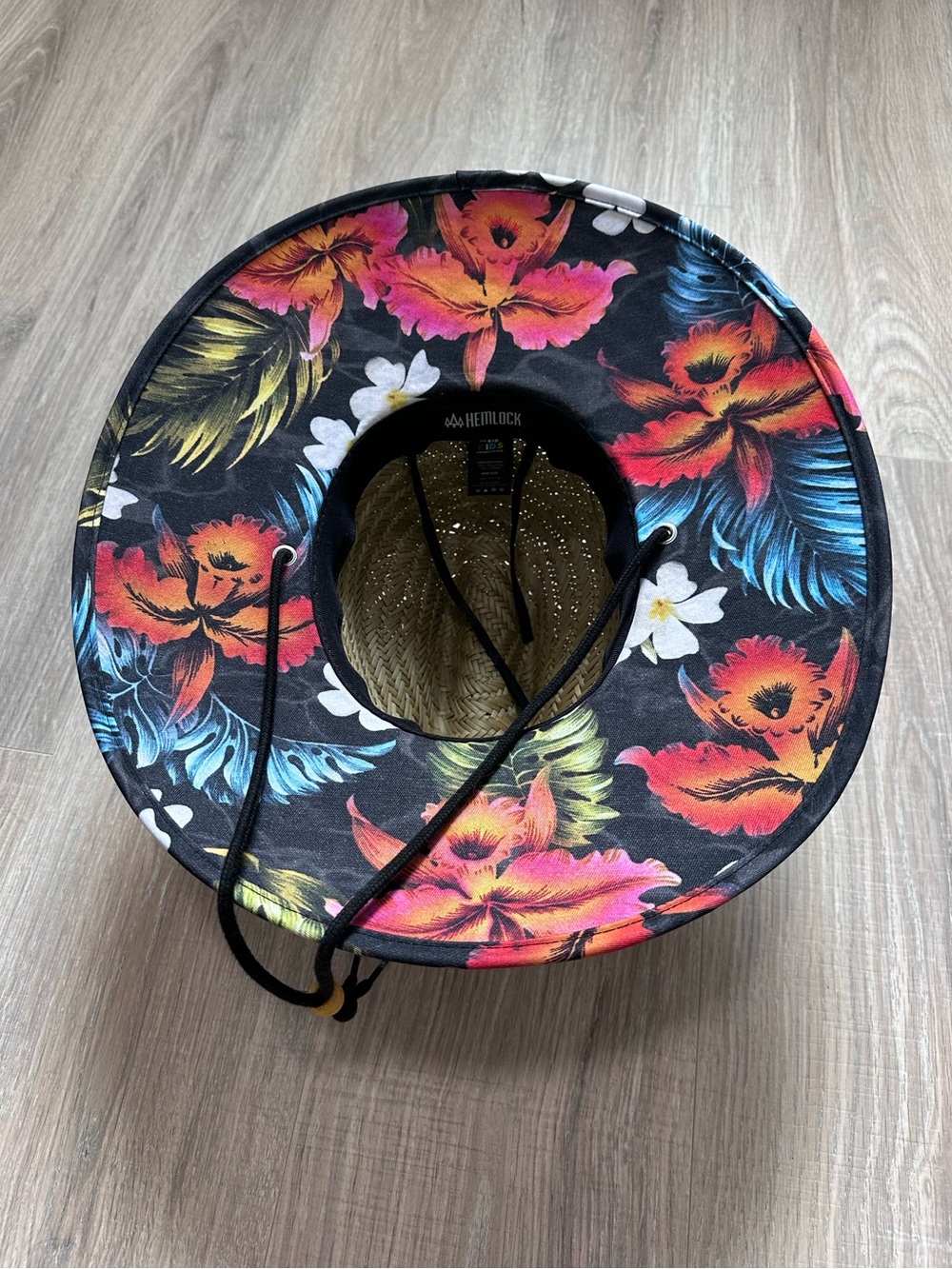 Hemlock Kids Straw Lifeguard Hat – Tropical Print Brim (Never Worn) 🌴☀️ - Picture 3 of 9